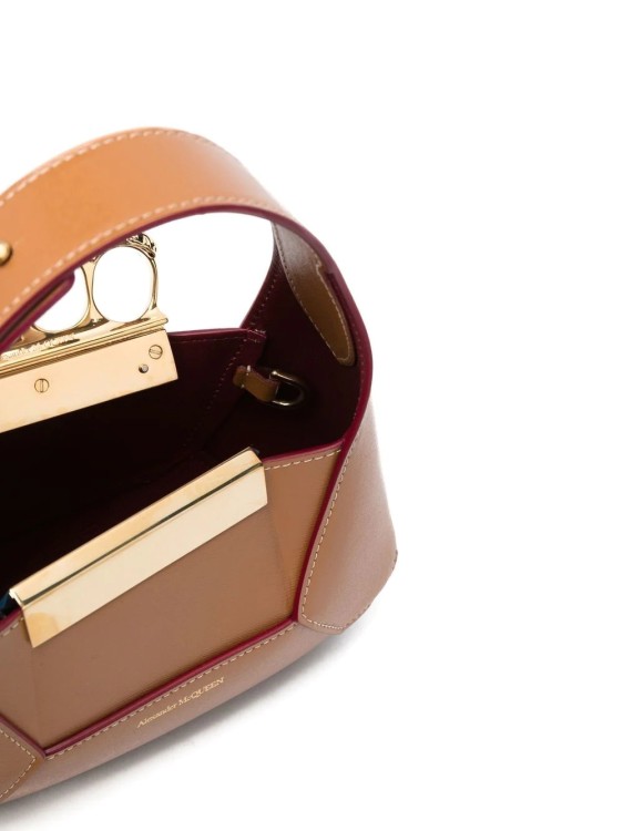 Shop Alexander Mcqueen The Jeweled Mini Hobo Brown Handbag