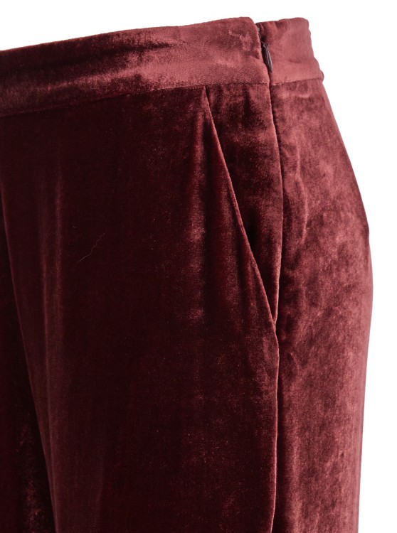 Shop Etro Red Pants With Elastic Waistband In Velvet