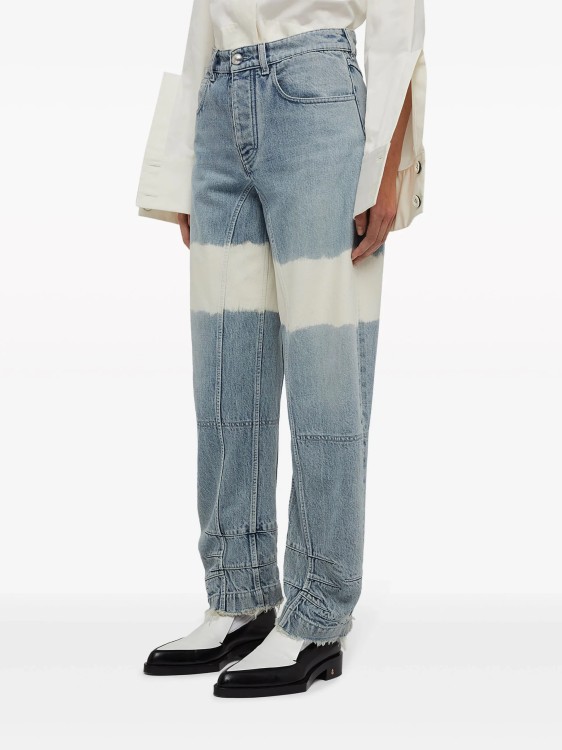 Shop Jil Sander Blue Color-block Denim Pants