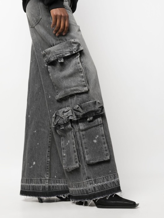 Shop Amiri Baggy Cargo Wide-leg Jeans In Grey