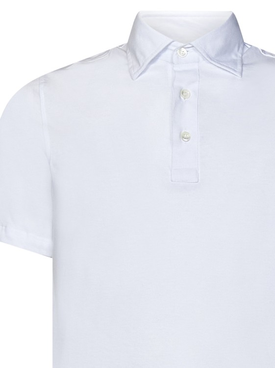 Shop Luigi Borrelli White Cotton Jersey Polo Shirt