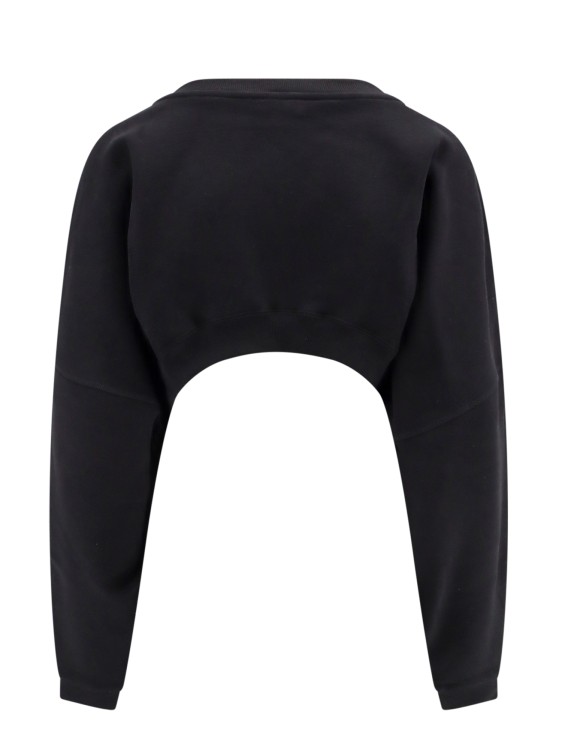 Shop Saint Laurent Crop Fit Biologic Cotton Sweatshirt In Black