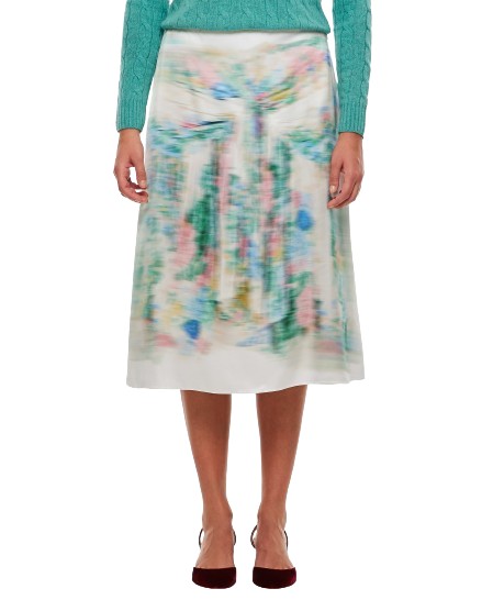 Shop Loewe Silk Blend Midi Skirt In White