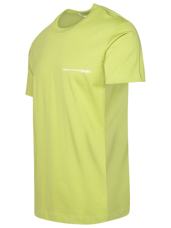 Shop Comme Des Garçons Green Cotton T-shirt In Yellow