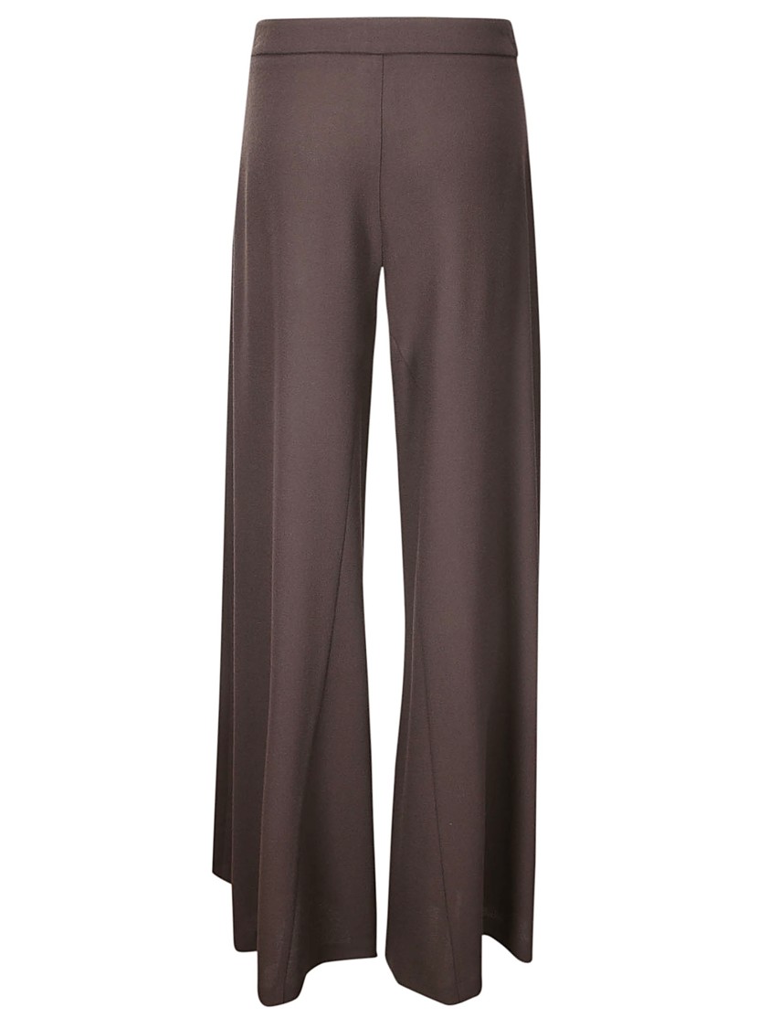Stefano Mortari Pantalone Crepe Lana Ampio In Brown