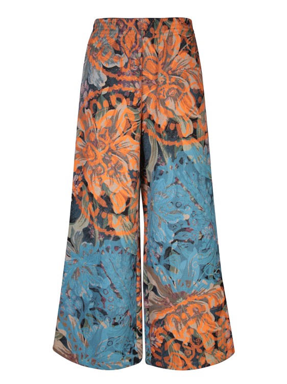 Shop Rianna + Nina Light Blue And Orange Trousers In Multicolor