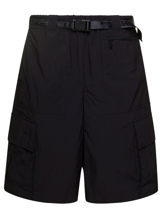 Shop Off-white Off White's Indust Cargo Bermuda Shorts With Belt In Black