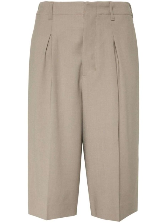 Shop Ami Alexandre Mattiussi Taupe Brown Tailored Knee Shorts
