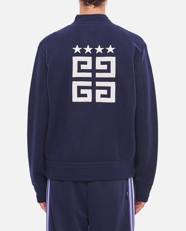 Shop Givenchy Knitted Varsity Jacket In Blue