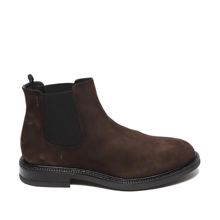 Shop Alexander Hotto Ankle Boot With Side Elastics In Soft Ebony Suede In Brown