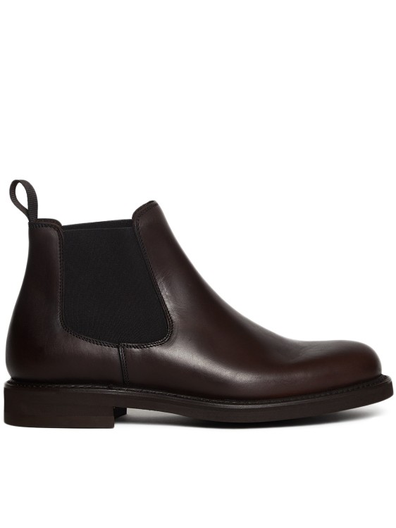Berwick Brown Leather Ankle Boot In Black