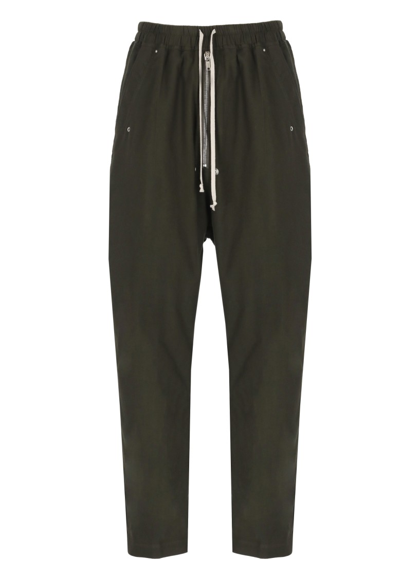 Shop Rick Owens Dark Green Cotton Pants