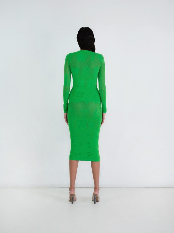 Shop Maisie Wilen Logomania Skirt In Green
