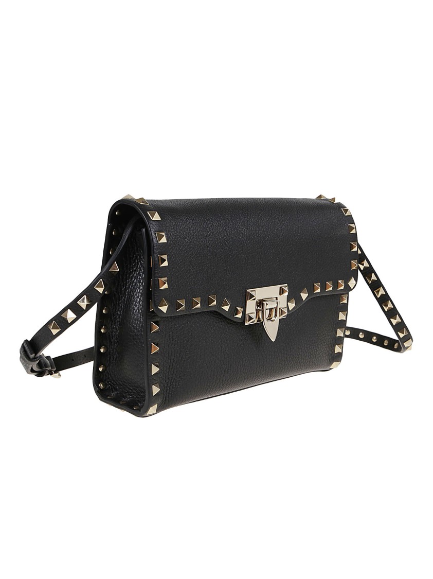 Valentino Rockstud Small Shoulder Bag In Black