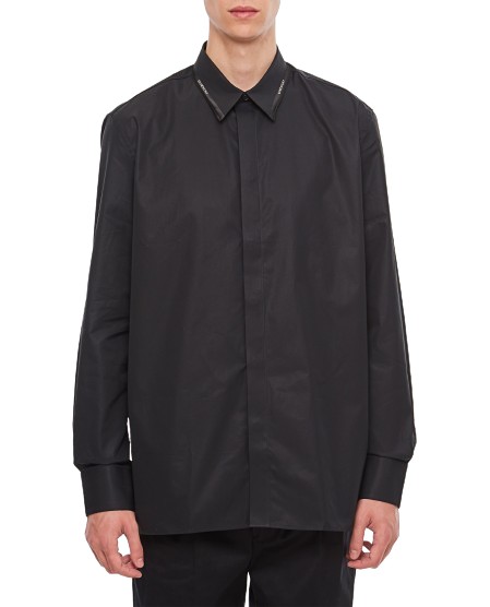 Givenchy Contemporary Fit Shirt With Collar Detail In Black