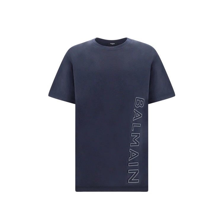 Shop Balmain Reflect Cotton T-shirt In Blue