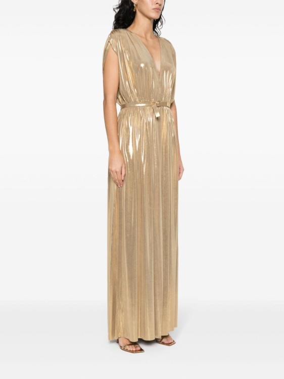 Norma Kamali Athena Maxi Gown In Gold