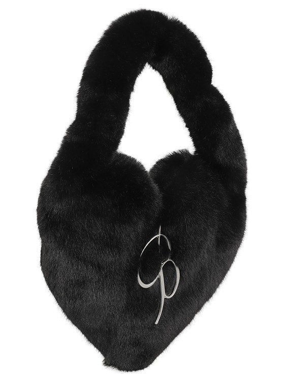 Shop Blumarine Heart-shape Shoulder Bag In Black