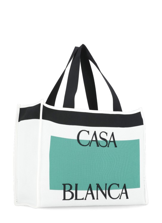 Shop Casablanca Shopping Bag With Logo In Blue