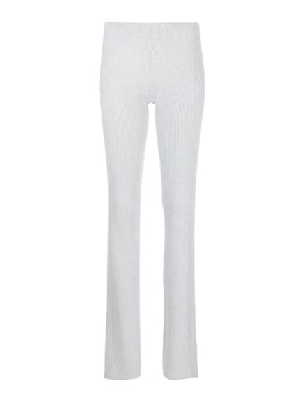Dion Lee Slim Fit Light Reflective Ribbed Knit Pants In White