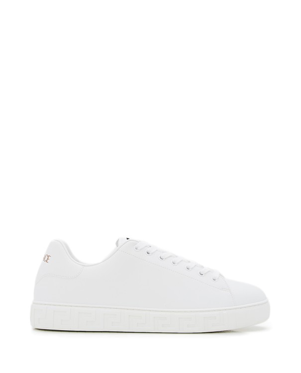 Versace White Lace Up Sneakers