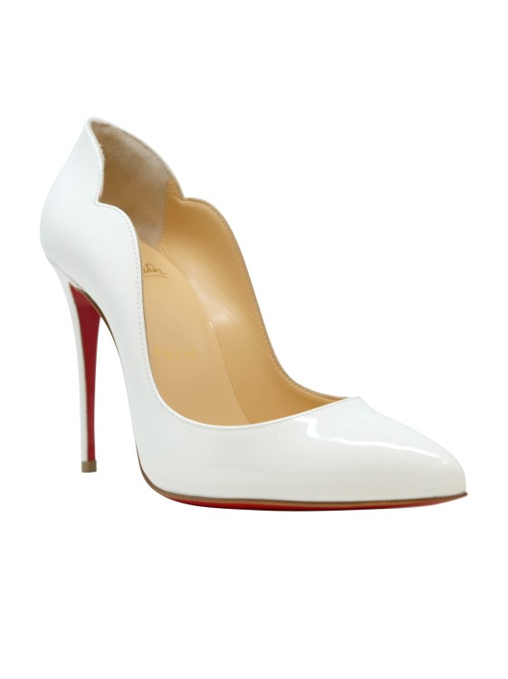 Shop Christian Louboutin White Patent Leather Hot Chick Pumps