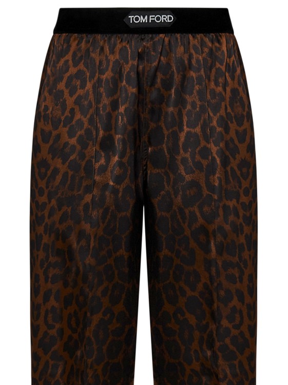 Shop Tom Ford Leopard-print Trousers In Black