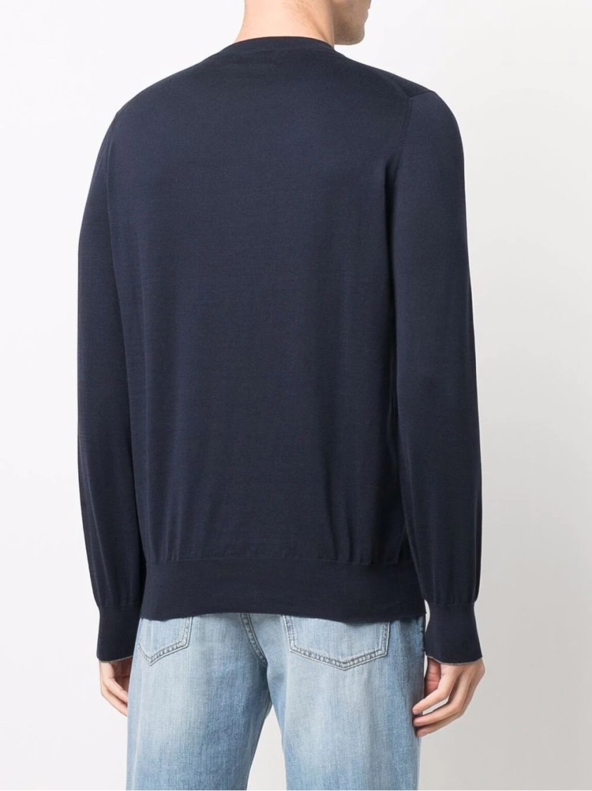 Brunello Cucinelli Cashmere-blend Crewneck Sweater In Blue