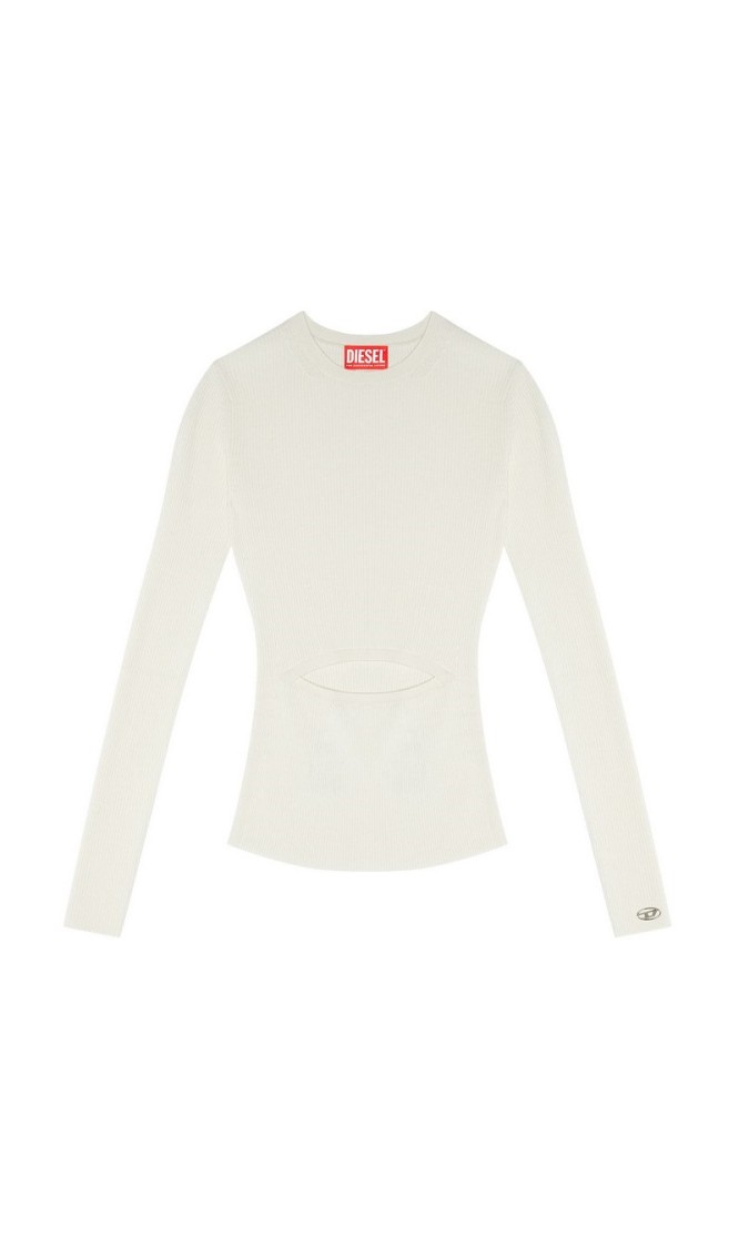 Diesel M-peris Cut-out Knitted Top In Neutrals