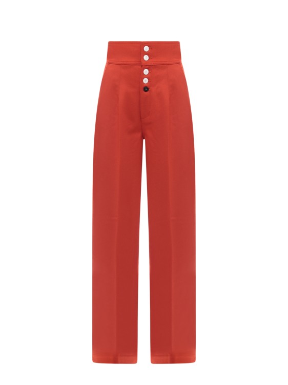 Shop Made In Tomboy Red Wool/cashmere Wide Leg Trouser