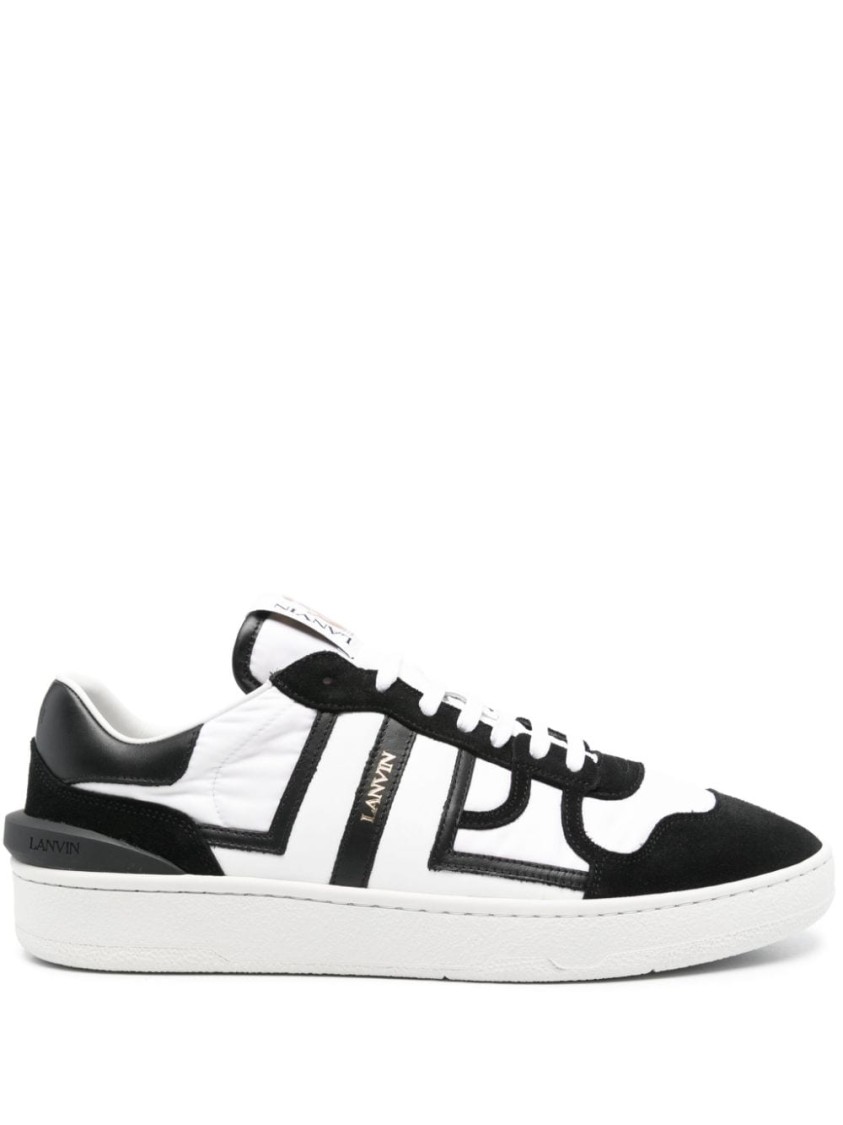 Shop Lanvin Black/white Sneaker With Logo