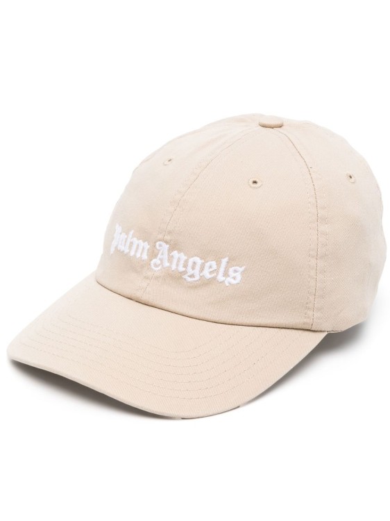PALM ANGELS BEIGE CLASSIC LOGO CAP,164c6709-74bc-8fe6-53c0-1ed424f979b3