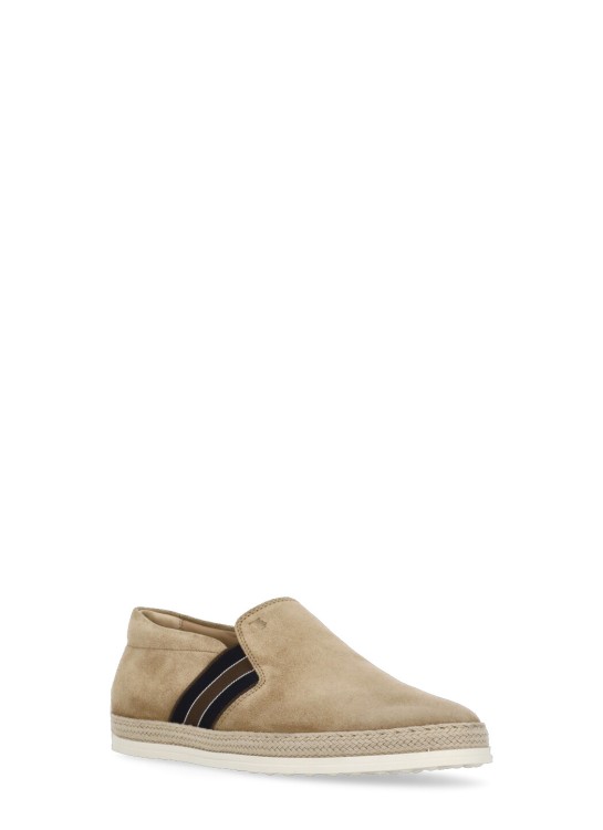 Shop Tod's Beige Smooth Leather Loafers In Brown