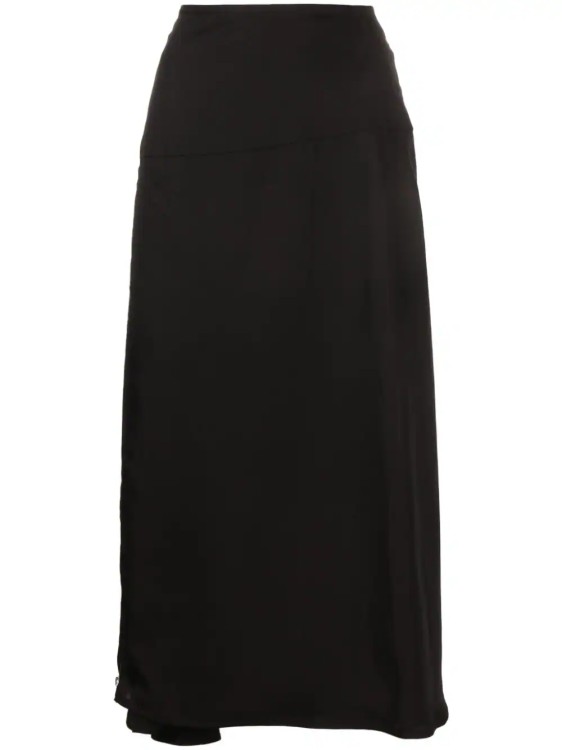 Shop Jil Sander Side Zip Black Midi Skirt