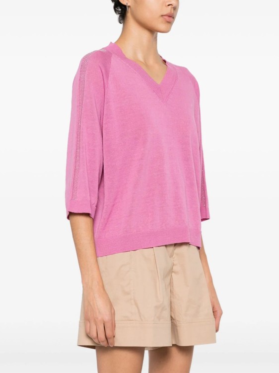 Shop Peserico Pink Fine-knit Sweater