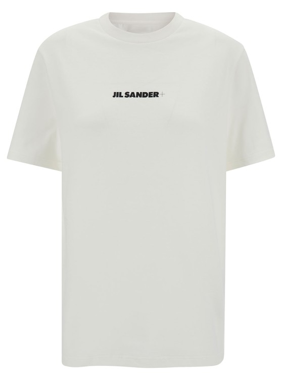 Shop Jil Sander White T-shirt With Contrasting Logo Print