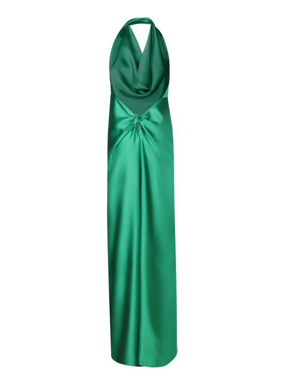 Shop Blanca Vita Halter Neckline Silk Dress In Green