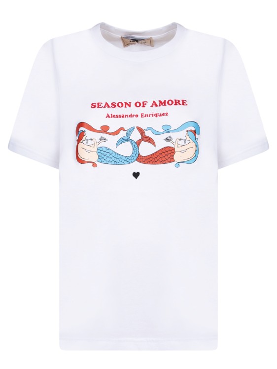 Shop Allesandro Enriquez Graphic Print White T-shirt