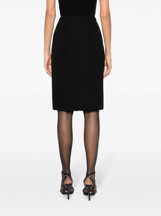 Shop Versace Wool-blend Pencil Midi Skirt In Black