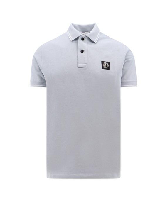 Shop Stone Island Organic Cotton Polo Shirt With Frontal Logo In White