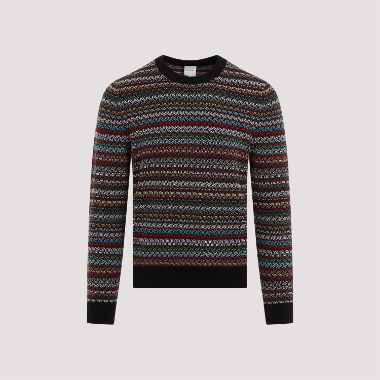 Paul Smith Pattern-intarsia Knitted Jumper In Black