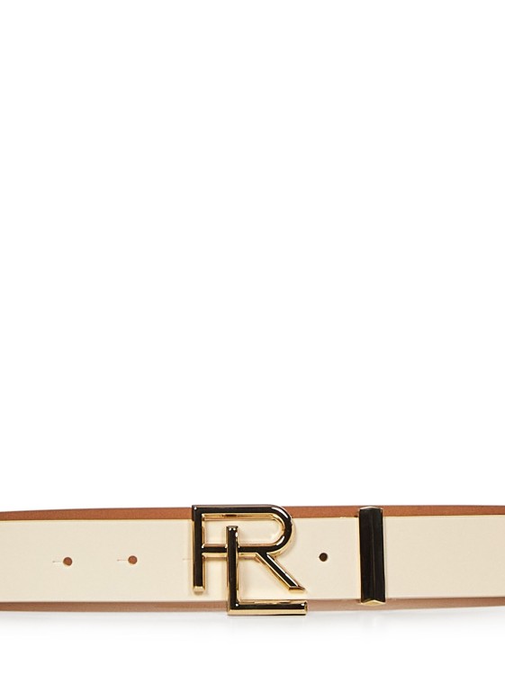 Shop Polo Ralph Lauren Box Leather Belt In Neutrals