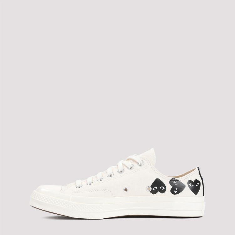Shop Comme Des Garçons White Cotton Sneakers