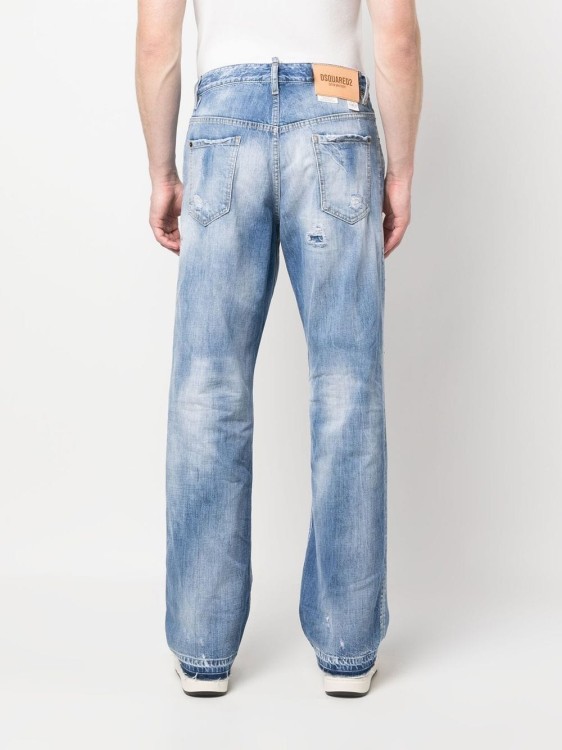 Shop Dsquared2 Low-rise Wide-leg Denim Jeans In Blue