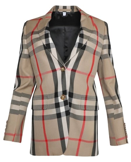 BURBERRY CHECK WOOL TAILORED JACKET,8063241