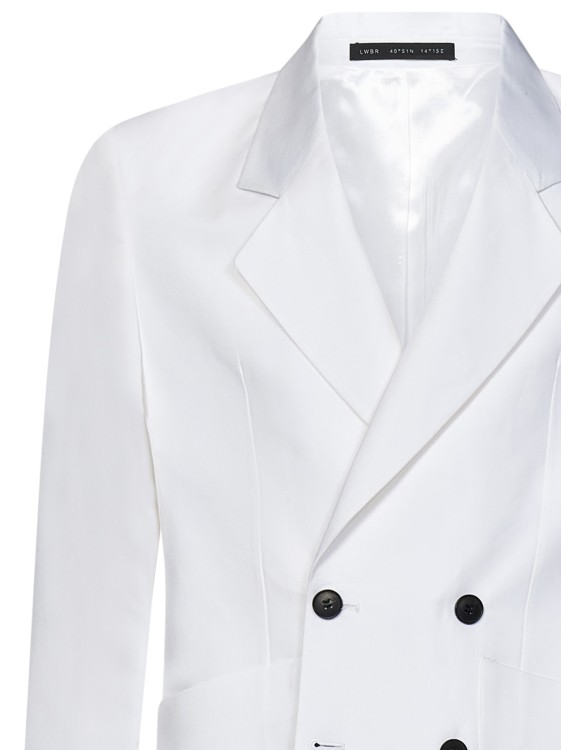 Shop Low Brand Double-breasted Loose-fit Blazer In White