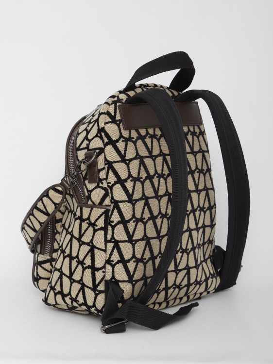 Brown Toile Iconographe-jacquard twill backpack