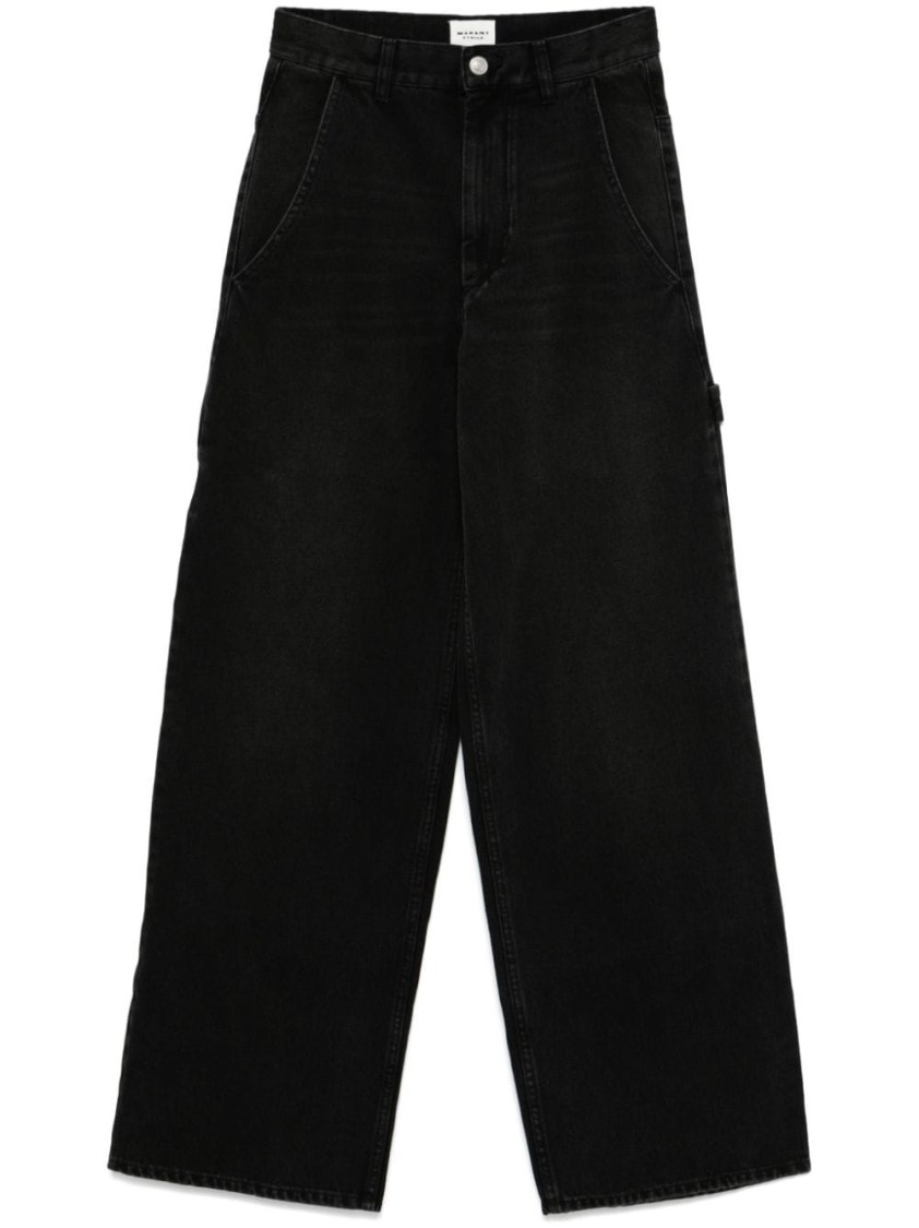 Isabel Marant Étoile Solene Wide Leg Trousers In Black