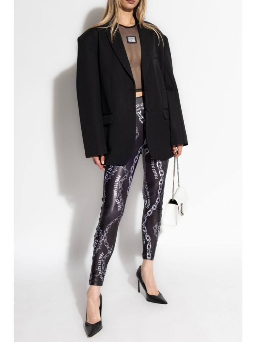 Versace Jeans Couture Chain Couture Leggings In Black