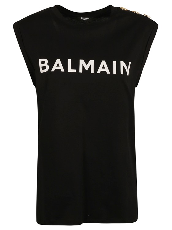 Shop Balmain Tank Top In Black